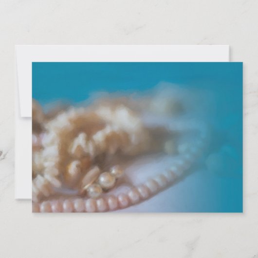 シェルとパールエレガントズ絵を描Beachy招待状 招待状 (裏面)