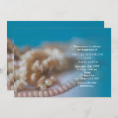 シェルとパールエレガントズ絵を描Beachy招待状 招待状 (正面/裏面)