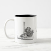 シェルと小石の静物性写真中国マグカップ ツートーンマグカップ (左)