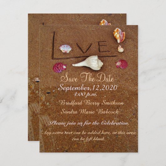 シェルと愛のビーチカスタム救ウェディングザDat セーブザデート (正面/裏面)