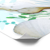 シェルと書道ブルービーチ結婚式へようこそ ポスター (角)