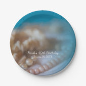 シェルと真珠エレガントの絵を描ビーチプレート ペーパープレート (正面)