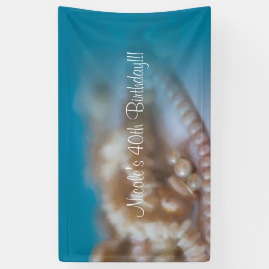 シェルと真珠エレガント絵を描ビーチパーティー 横断幕 (縦)