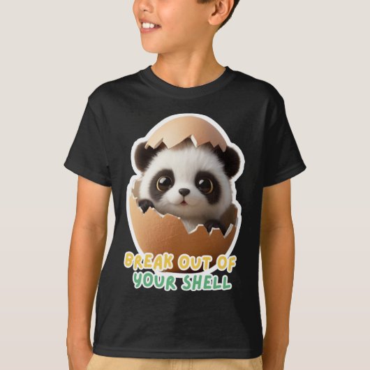 シェルのシールの少しPanda@break Tシャツ (正面)