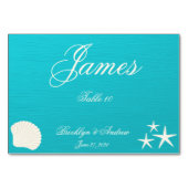 シェルのビーチ結婚式座席表表カード テーブルナンバー (裏面)