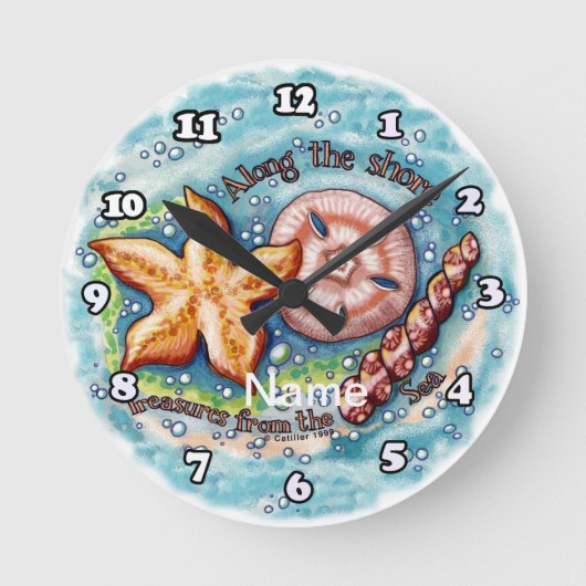 シェルの宝物  ラウンド壁時計 (正面)