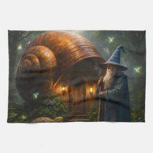シェルの魔法使いが魔法をかけたファンタジー ティータオル キッチンタオル