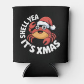 シェルやっぱりクリスマス カニ サンタ帽子 缶クーラー (正面)