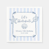 シェルを祝おう 貝殻の誕生日ナプキン スタンダードカクテルナプキン (正面)