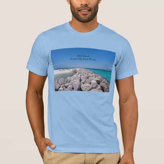 シェルアイランドの中央の防波堤 Men's T-Shirt Tシャツ (正面)