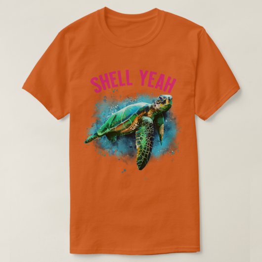 シェルイおもしろいエバケーションビーチシーカメ Tシャツ (デザイン正面)