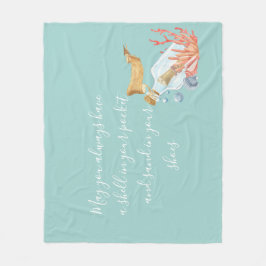 シェルインザポケットビーチテーマ フリースブランケット