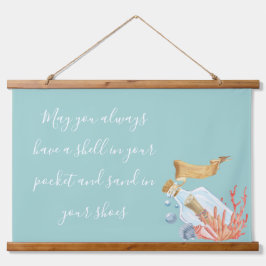 シェルインザポケットビーチテーマ 吊り下げ型タペストリー