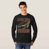 シェルイーかわいいウミガメ動物カメ Tシャツ (正面フル)