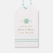 シェルウォーターカラーアクア結婚式の引き出物ラベル ギフトタグ (正面)