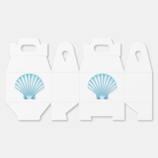 シェルエレガントブルー航海のビーチ結婚式パーティー フェイバーボックス (見開き)