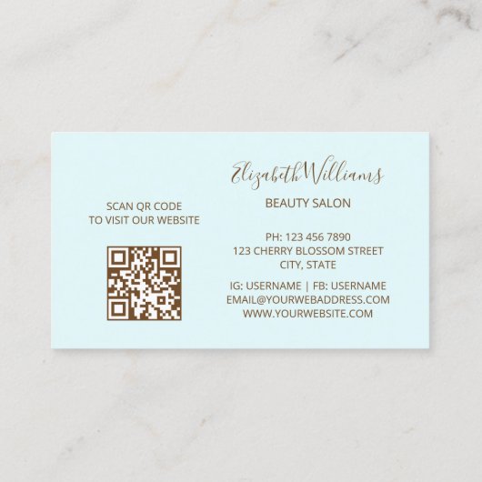 シェルエレガントロゴ 名刺 (裏面)