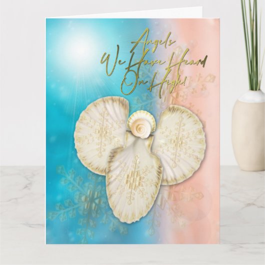 シェルエンジェルビーチ折り畳みグリーティングカード カード (正面)
