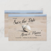 シェルオンザビーチセーブ・ザ・デート案内 招待状 (正面/裏面)
