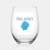 シェルカスタムビーチクルーズ懇親会休暇 ステムなしワイングラス (正面)