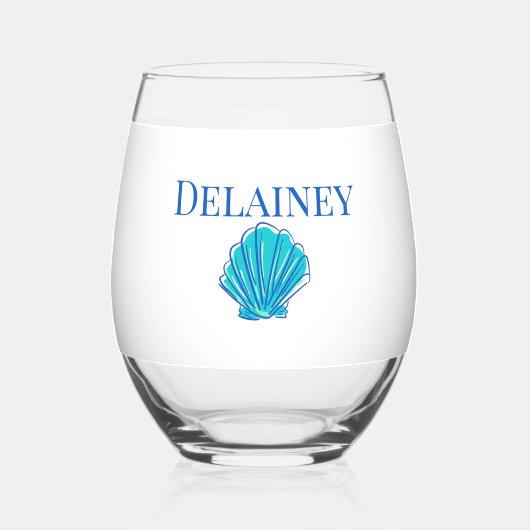 シェルカスタムビーチクルーズ懇親会休暇 ステムなしワイングラス (正面)