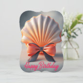 シェルカラフルと弓を備えた3D誕生日カード (スタンド正面)