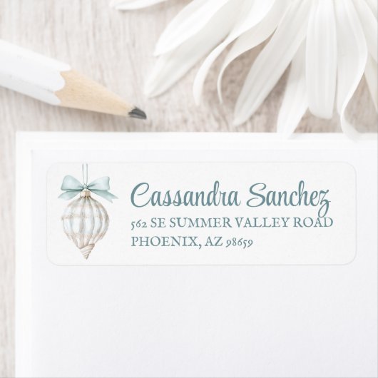 シェルクリスマスオーナメント差出人住所ラベル ラベル (インサイチュ)