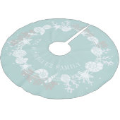 シェルクリスマスリースツリースカート ブラッシュドポリエステルツリースカート (アングル)