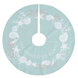 シェルクリスマスリースツリースカート ブラッシュドポリエステルツリースカート