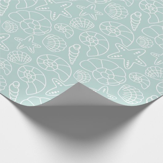 シェルクリスマスリース包装紙 ラッピングペーパー (角)