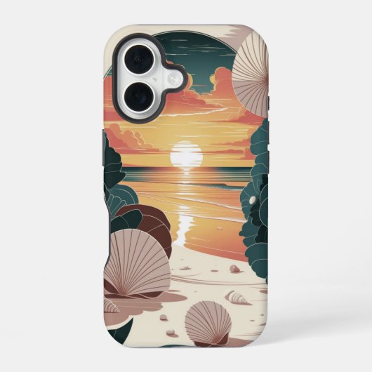 シェルサンセットビーチ iPhone 16ケース (裏面)