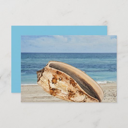 シェルシービーチ海マイルストーン誕生日フラットカード サンキューカード (正面/裏面)