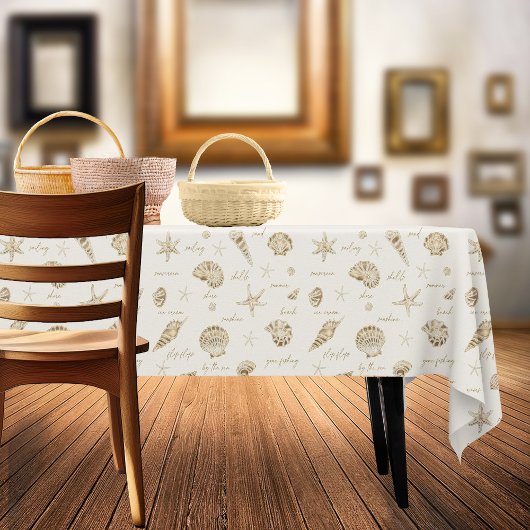 シェルスタフィッシュサンおもしろい文字砂岩ID918 テーブルクロス