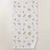 シェルスタフィッシュサンおもしろい文字砂岩ID918 ビーチタオル (正面)