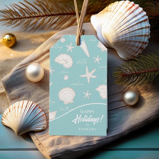 シェルスターフィッシュサンおもしろい文字アイボリーID918 ギフトタグ