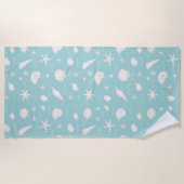 シェルスターフィッシュサンおもしろい文字アイボリーID918 ビーチタオル (正面)