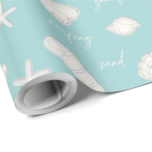 シェルスターフィッシュサンおもしろい文字アイボリーID918 ラッピングペーパー (ロールコーナー)