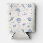 シェルスターフィッシュサンおもしろい文字ブルーID918 缶クーラー (正面)