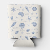 シェルスターフィッシュサンおもしろい文字ブルーID918 缶クーラー (裏面)