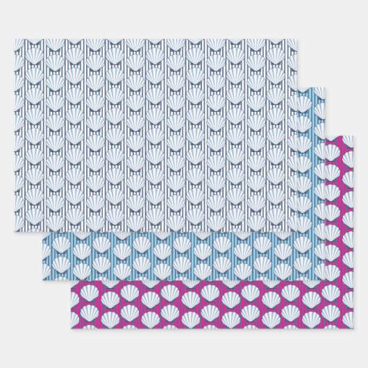 シェルストライプエレガンス！ ラッピングペーパーシート (セット)
