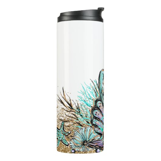 *~*シェルズモノグラムグリッターマーメイドシータートル タンブラー (回転左)