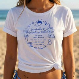シェルズ&ウェディングベルズ ビーチ バチェラーette パーティー tシャツ
