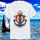 シェルターアイランド、NY船の車輪といかり Tシャツ