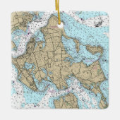 シェルターアイランドNYチャートクリ航海のスマス セラミックオーナメント (正面)