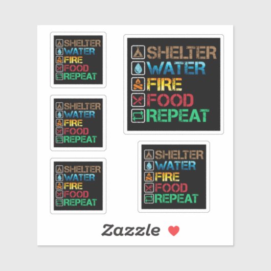 シェルターウォーターファイアフード – サバイバルステイアライブ シール (シート)