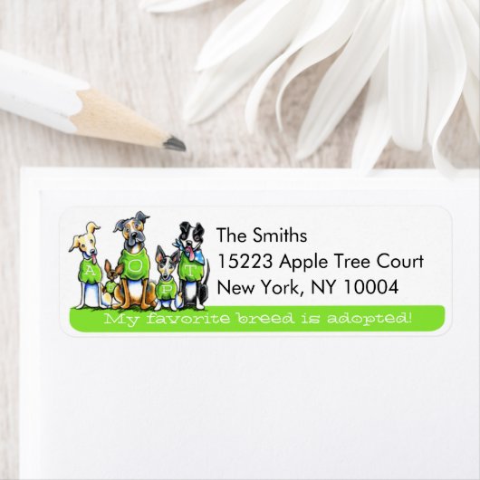 シェルタードッグオフリーシュアート™グリーンタグラインを採用 ラベル (インサイチュ)