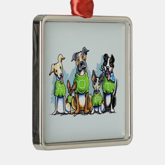 シェルタードッググリーンティーの考え採用 メタルオーナメント (右)