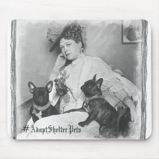 シェルターペットを取り入れる – ヴィンテージ マウスパッド (正面)