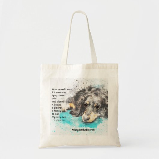 シェルターペットを採用 – Dachshund トートバッグ (正面)