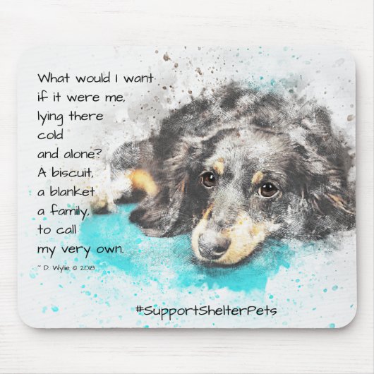 シェルターペットを採用 – Dachshund マウスパッド (正面)